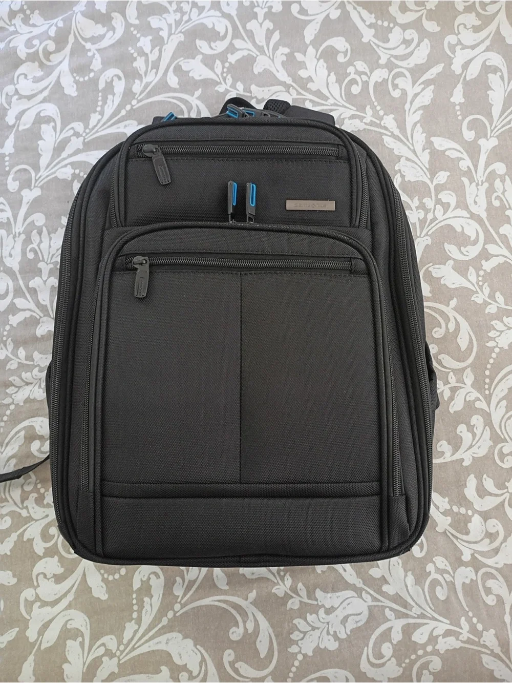 Samsonite Black Backpack with Blue Accents